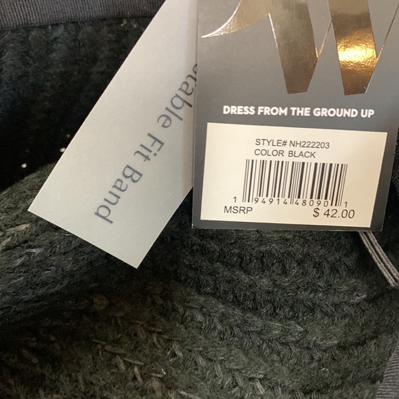 Nine West | Black Knitted Canvas Floppy Derby Hat | Influencer Status Beach Cap - Picture 12 of 13